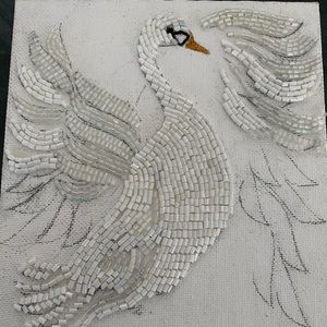 Handmade Beaded Swan Mini Portrait